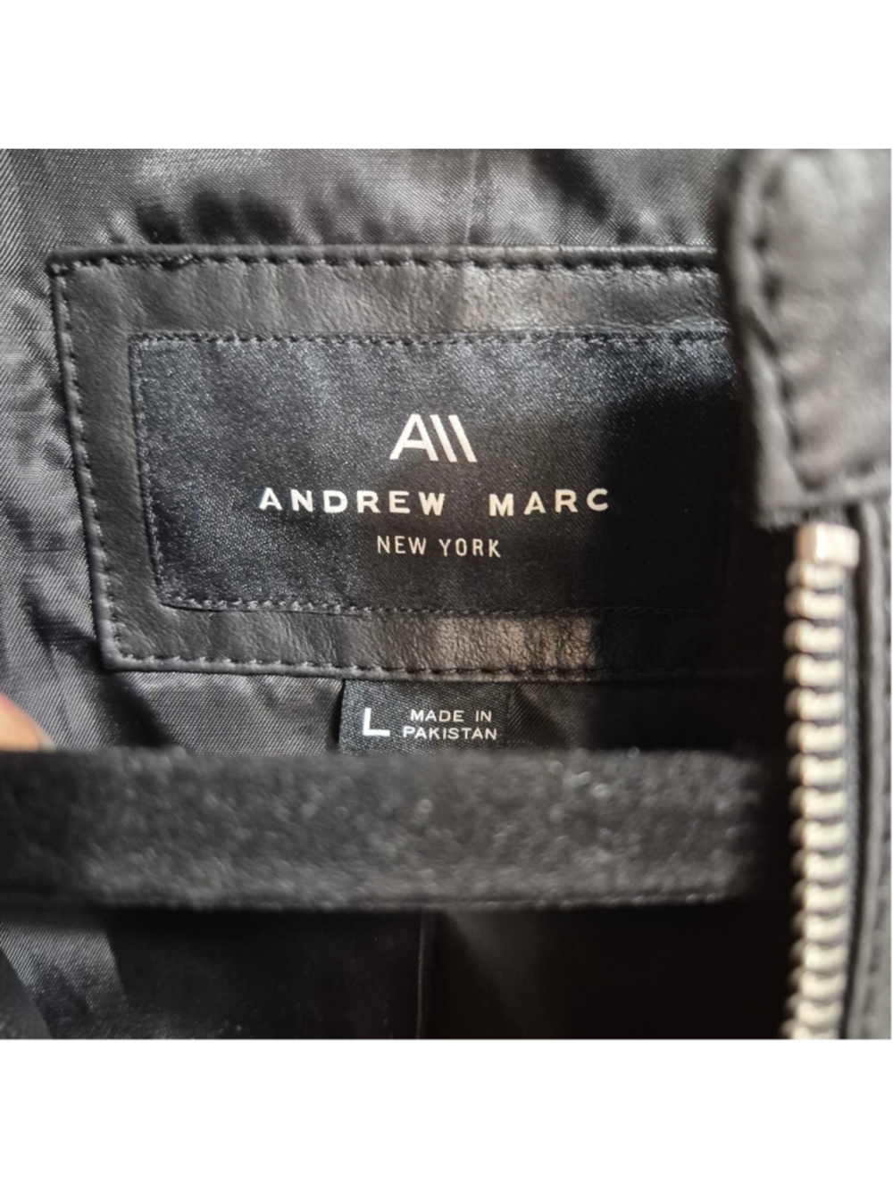 Women's Andrew Marc Leather Jacket Size L Black - Picture 8 of 8